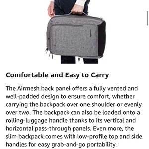 AmazonBasics Slim Carry On Travel Backpack